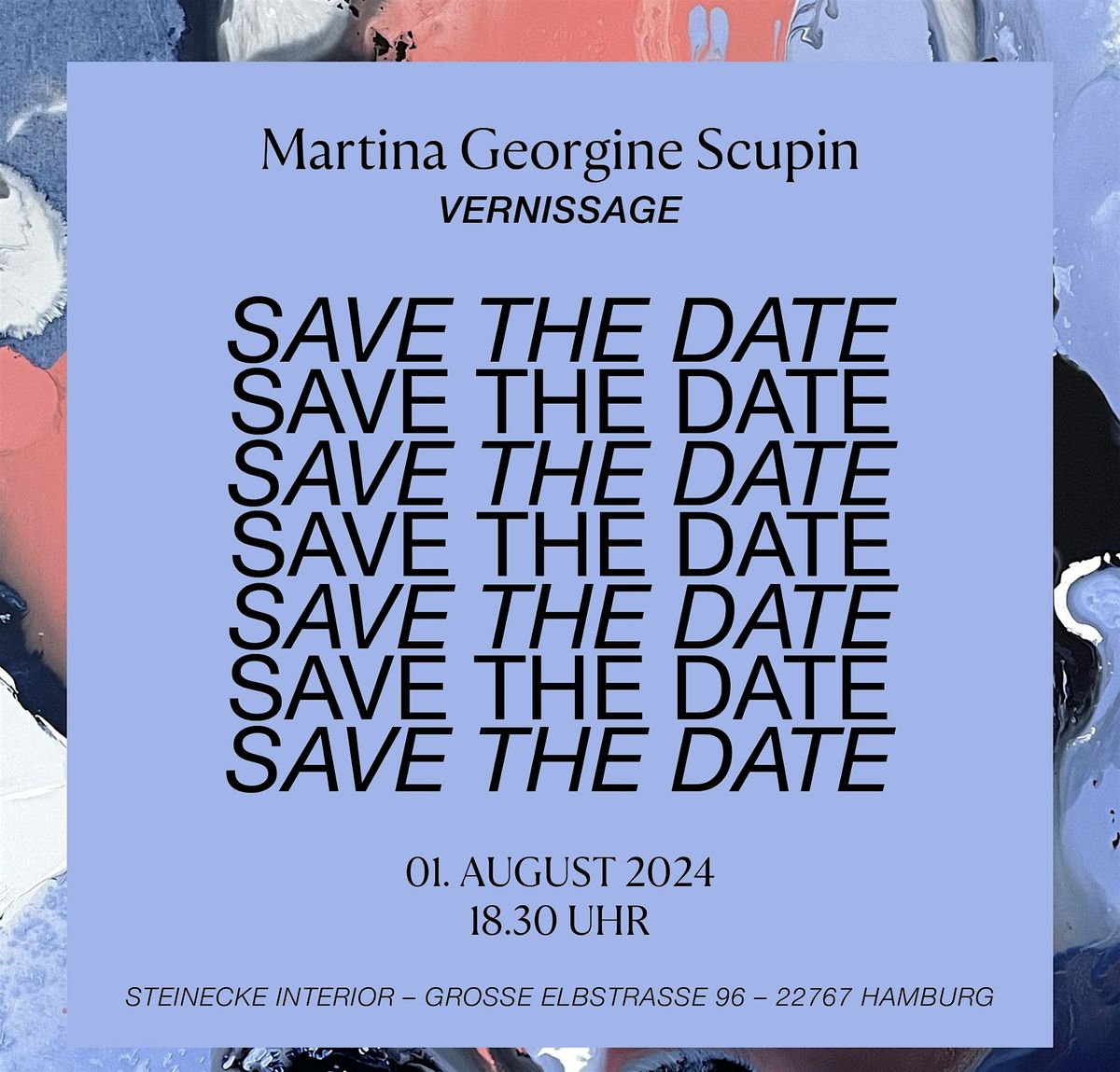 Vernissage von Martina Georgine Scupin bei Steinecke Interior an der Elbe