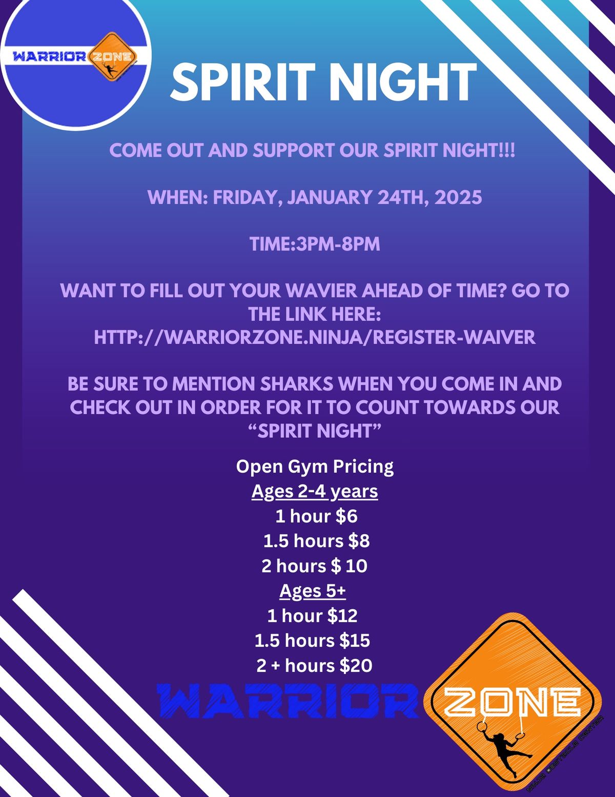 NINJA WARRIOR ZONE SPIRIT NIGHT 