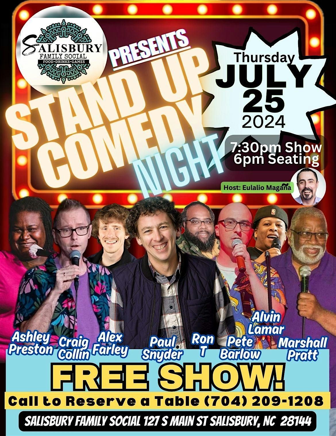 Free Stand Up Comedy Show at Salisbury Family Social (June 13, 2024)