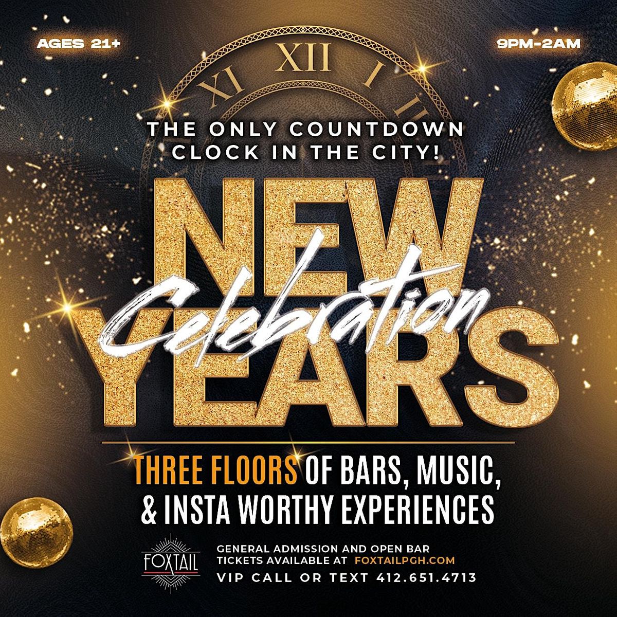 NYE 2023 at FOXTAIL New Years Eve Party Pittsburgh, Foxtail