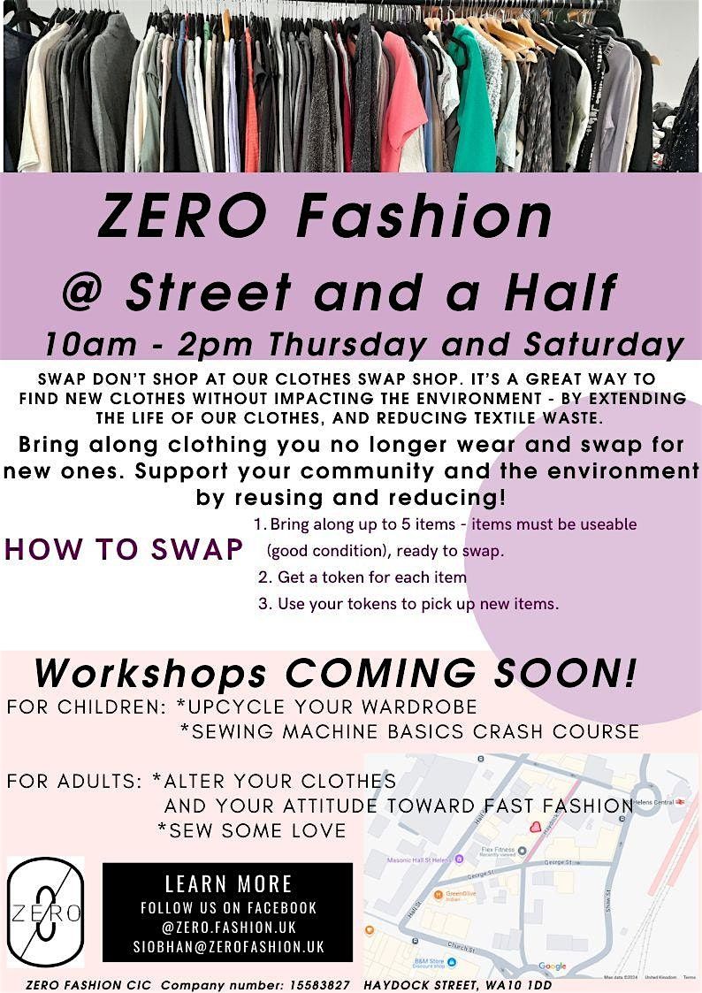 ZERO Fashion POP UP Swap Shop at Street and a Half Open Party