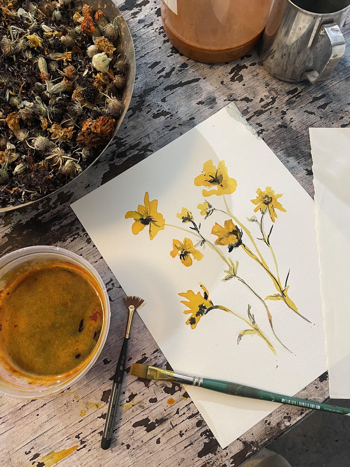 Floral Still Life Sip & Paint with Natural Dyes !