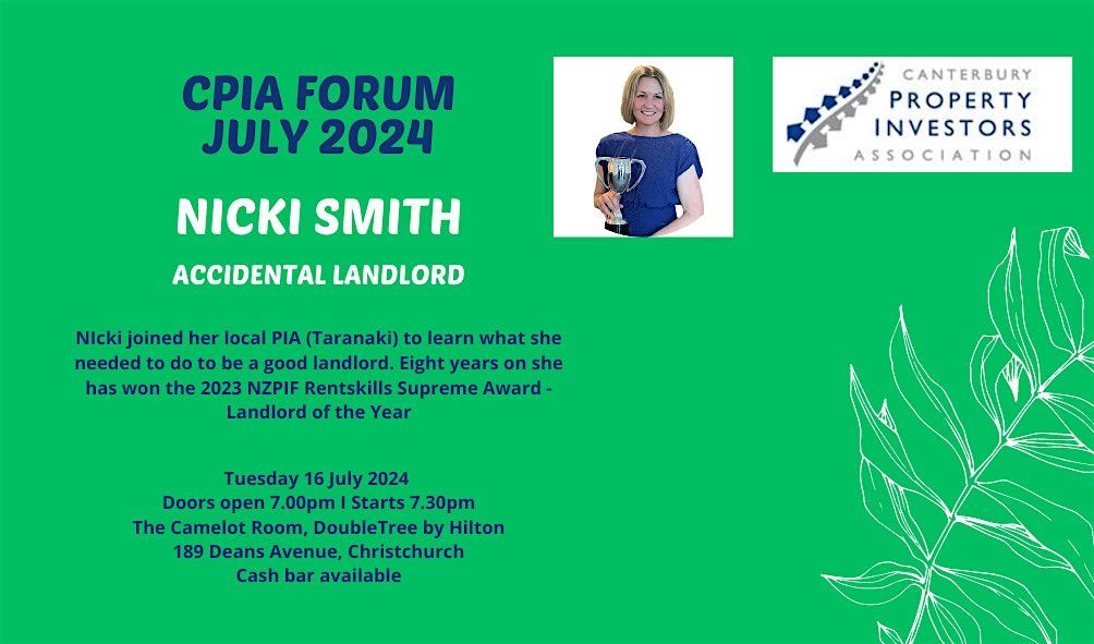 CPIA Forum July 2024 - Nicki Smith - Accidental Landlord