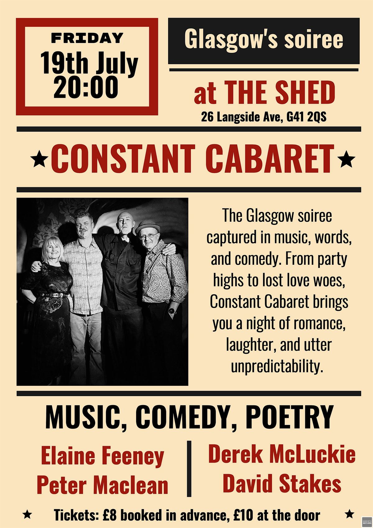 Constant Cabaret, A Glasgow Soiree
