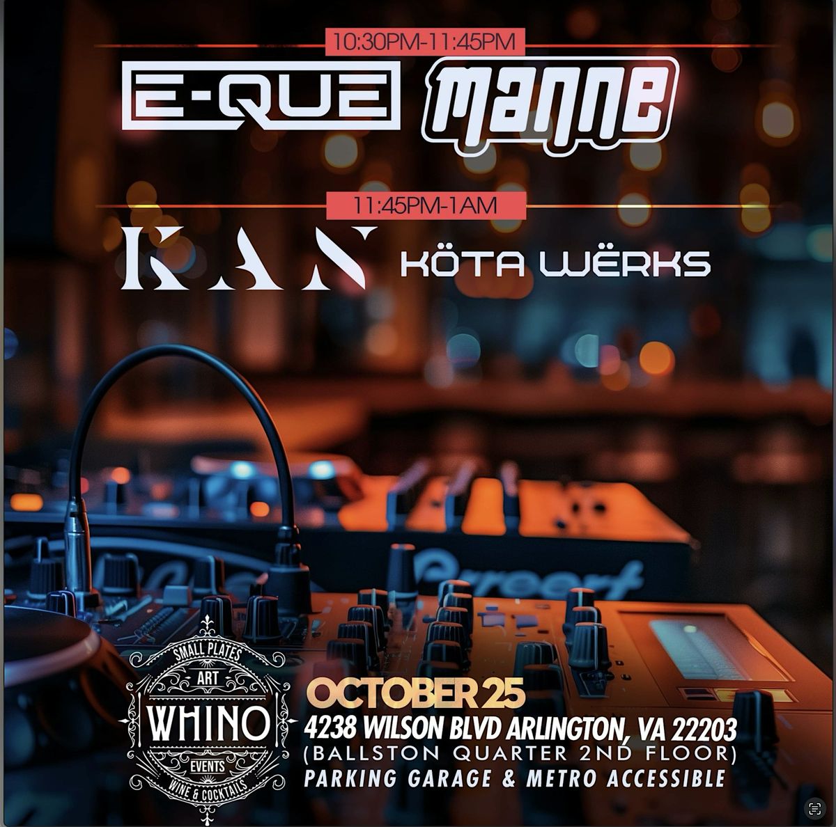 Kan Featuring guest DJs: E-Que, Manne and Kota Werks