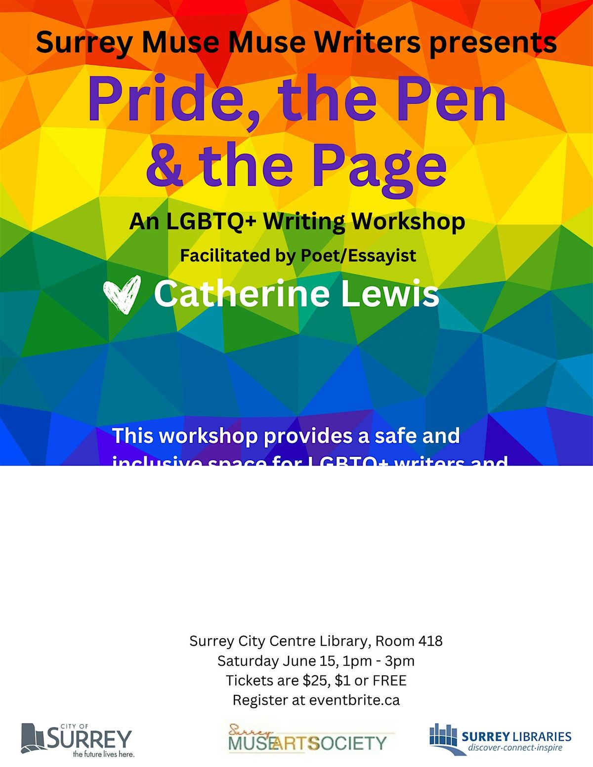 Pride, the Pen & the Page  LGBTQ+ Writing Workshop