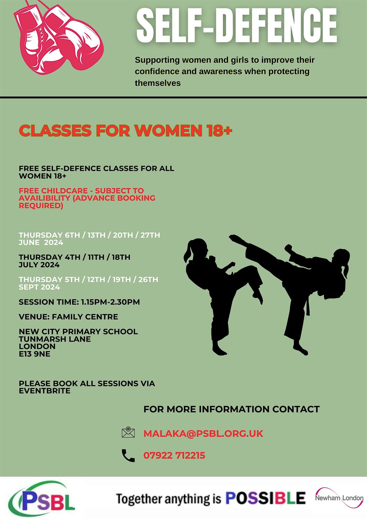 FREE self-defence classes