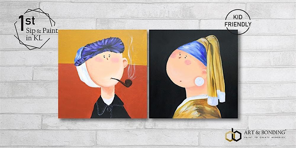 Sunday Sip & Paint : Cute Little Van Gogh & Girl With Pearl Earring