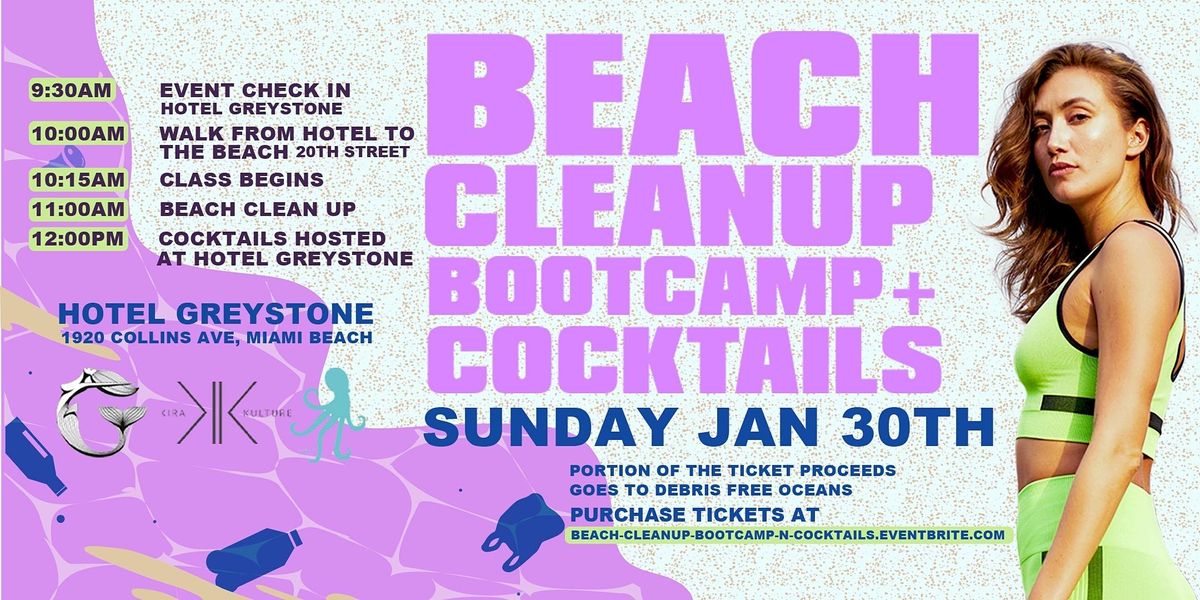 Beach cleanup, Bootcamp & cocktails