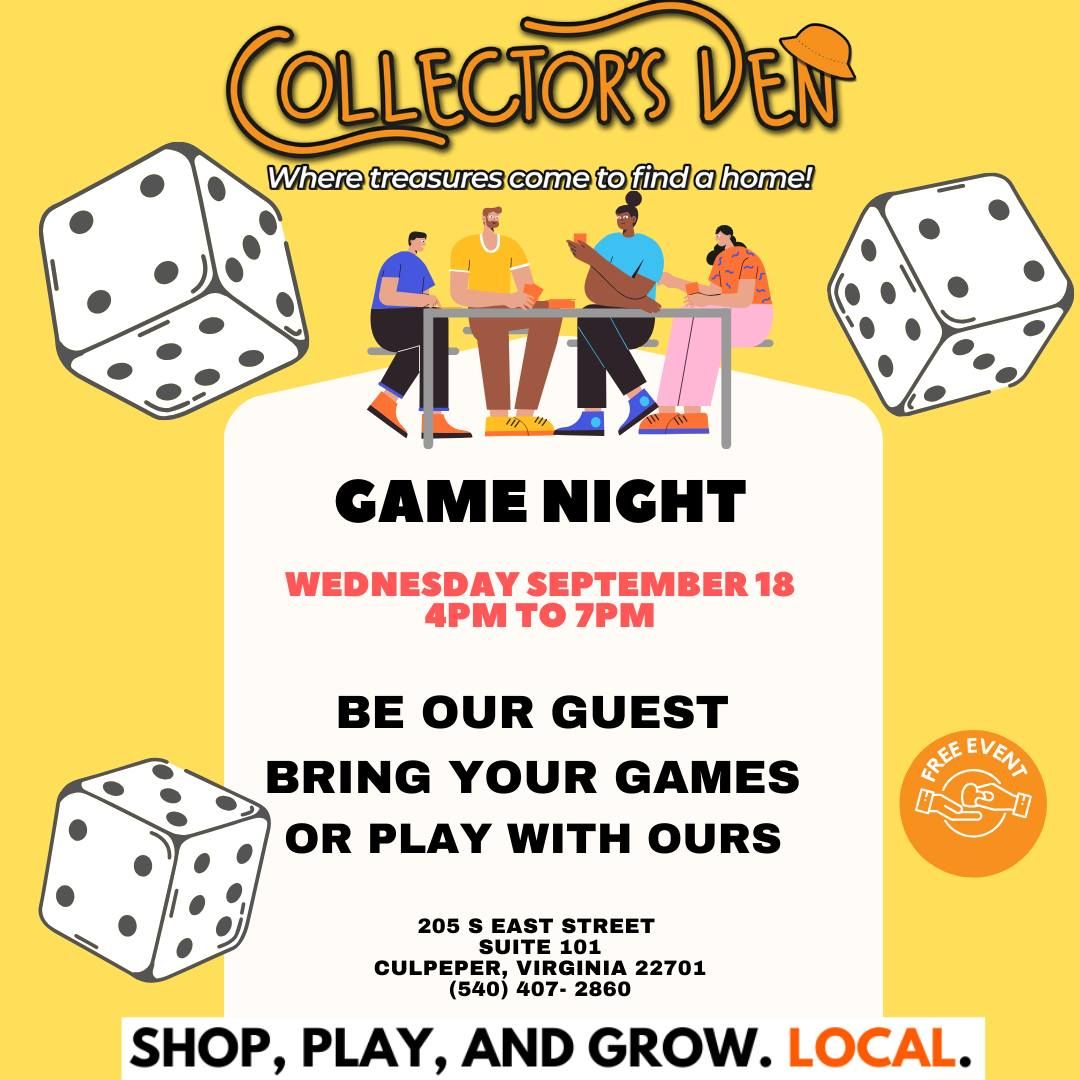 Game Night @Collector's Den 