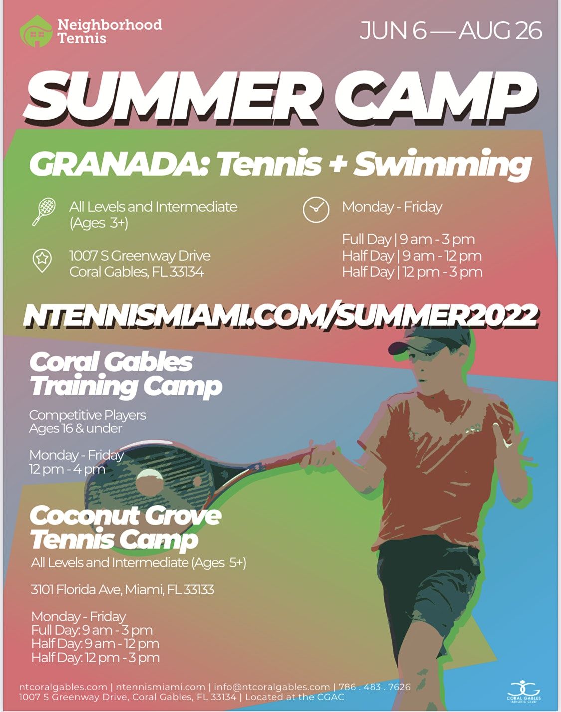 Summer Tennis Camp 2022, Neighborhood Tennis, Coral Gables, 18 July 2022