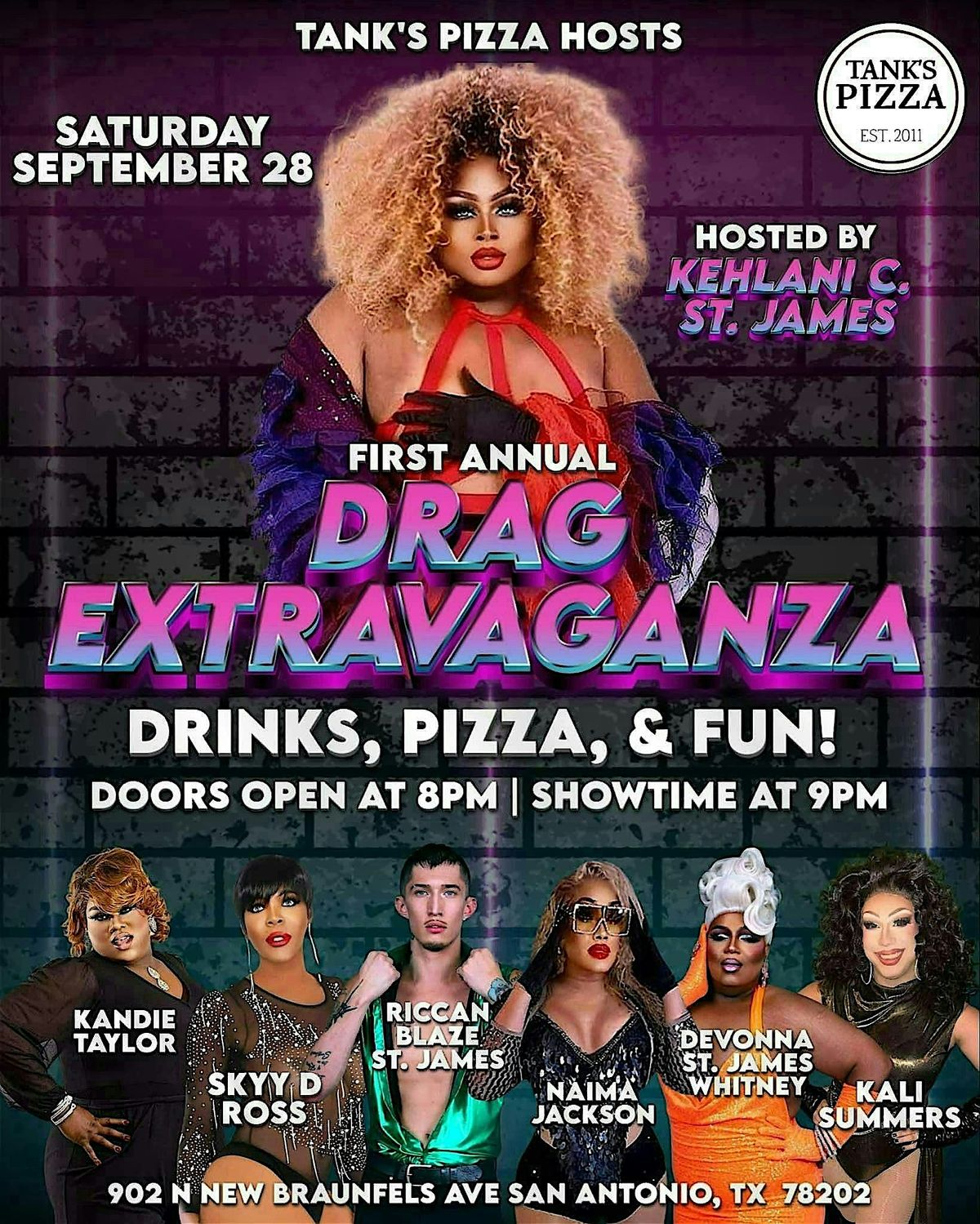 Tanks Pizza Host: Drag extravaganza show