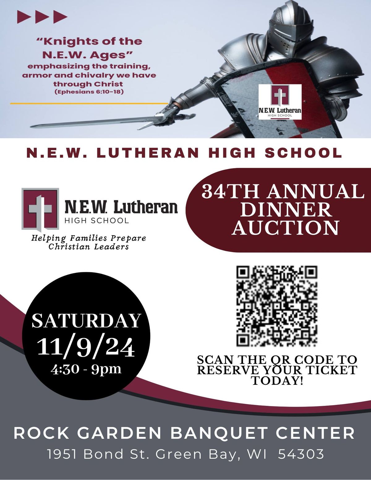 34th Annual Dinner Auction - Knights of the N.E.W. Ages