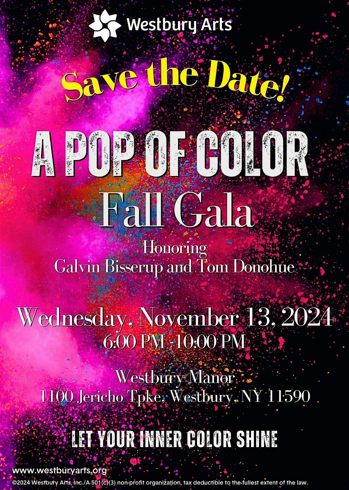 Westbury Arts Fall Gala: A Pop of Color