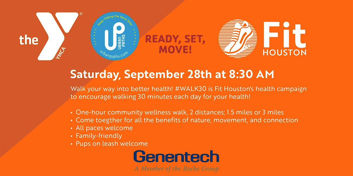 #WALK30 with Fit Houston, Urban Paths, and the YMCA along Brays Bayou!