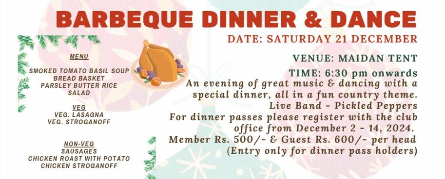 \ud83d\udd25 Barbeque Dinner & Dance