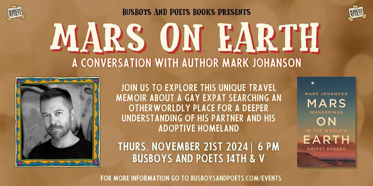 MARS ON EARTH | A Busboys and Poets Books Presentation