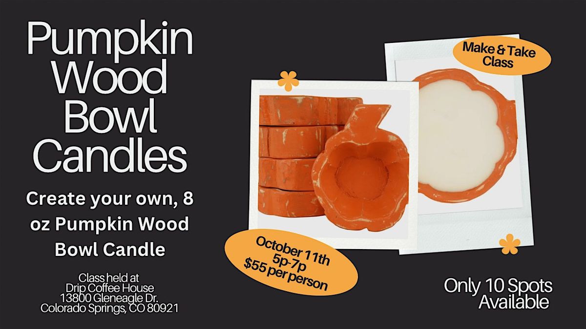 Orange Pumpkin Wood Bowl Candle Workshop