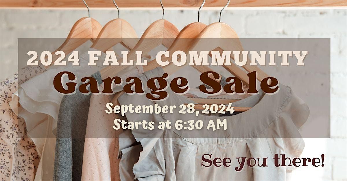 2024 Fall Community Garage Sale Sept 28