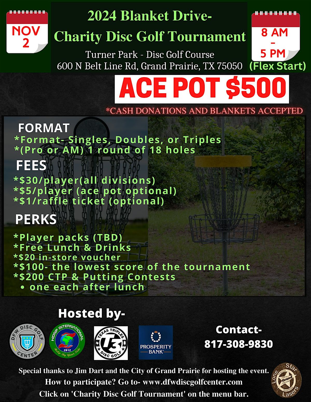 Charity Disc Golf Tournament 2024-Blanket Drive