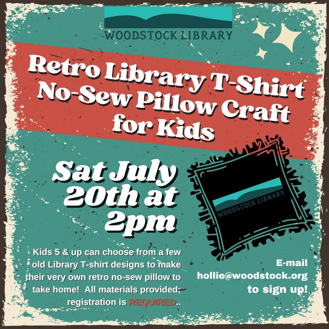 Retro Library T-Shirt No-Sew Pillow Craft for Kids
