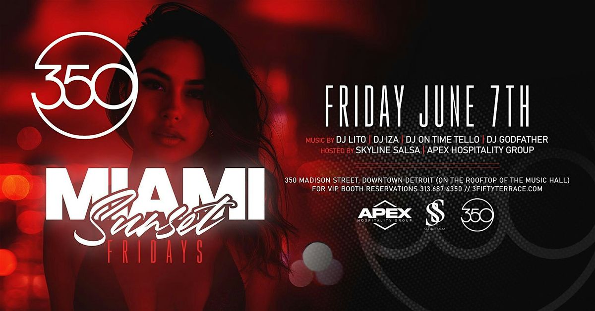 Skyline Salsa presents Miami Sunset Fridays at 3Fifty Terrace on June 7