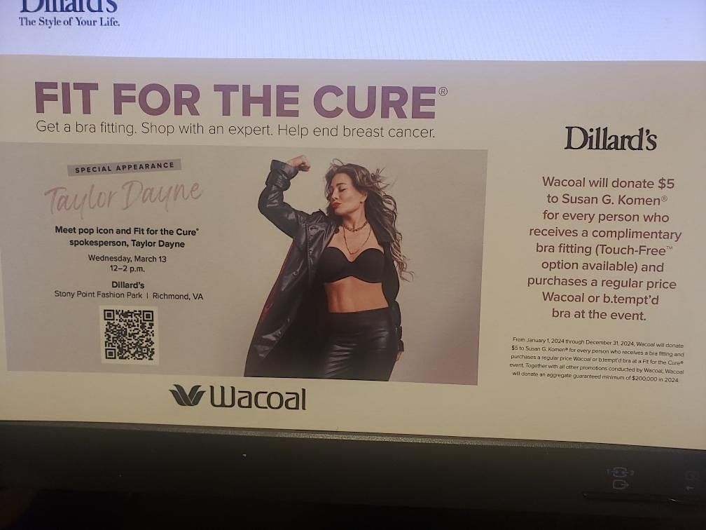 Dillard's Fit For the Cure Event with Taylor Dayne