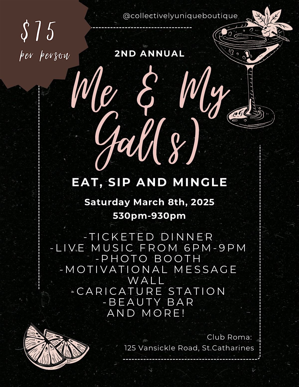 Me and My Gals: Eat, Sip and Mingle