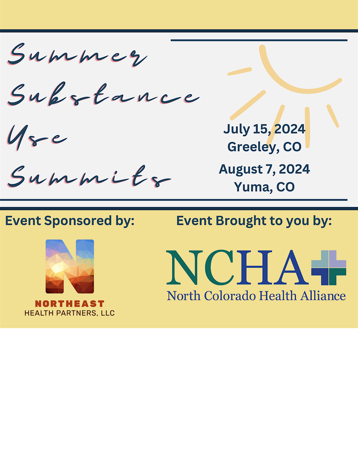 Summer Substance Use Summit - Weld County