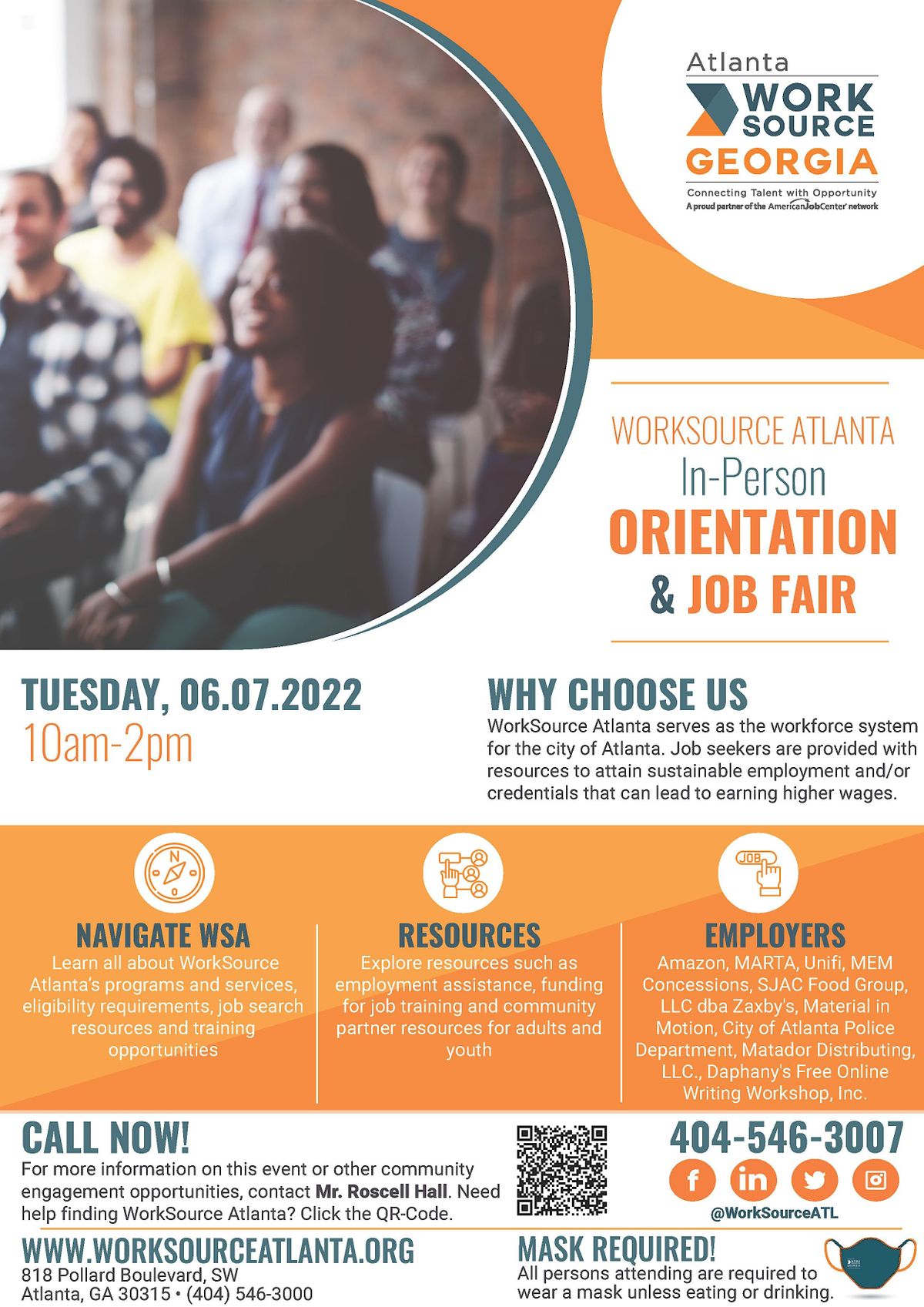 WorkSource Atlanta InPerson Orientation & Job Fair, WorkSource Atlanta