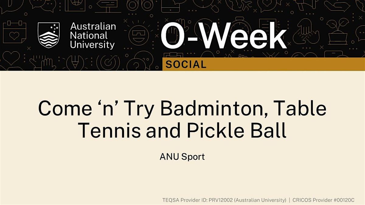Come 'n' Try Badminton, Table Tennis and Pickle Ball