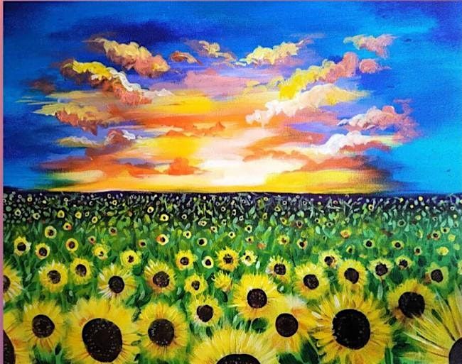 Paint & Sip Around Town - Trinity Bar New Haven - Sunflowers