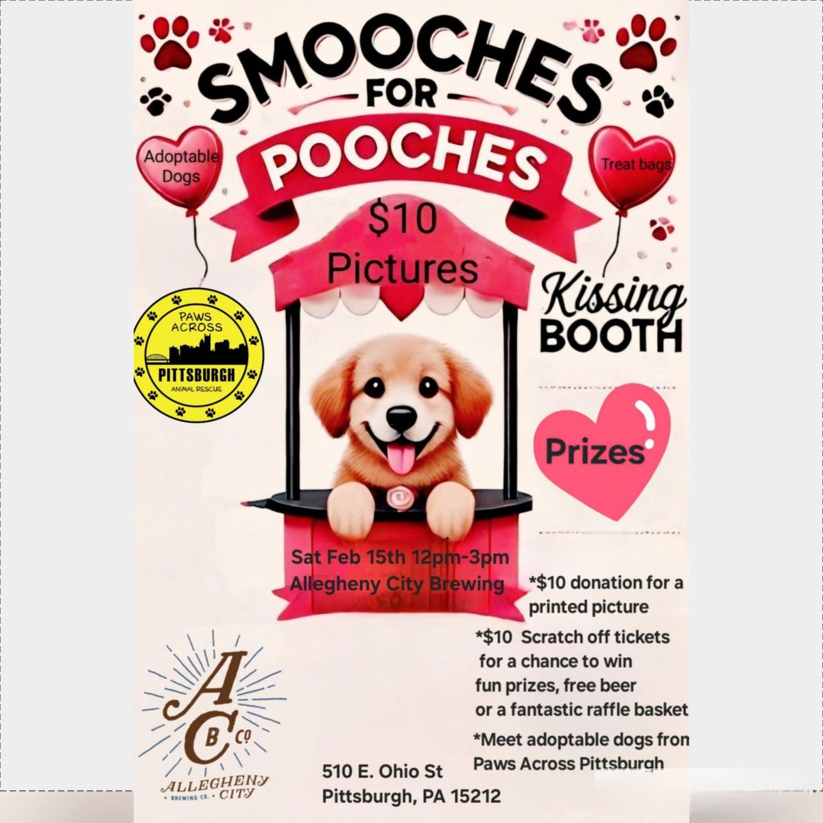 Paws Across Pittsburgh Smooches for Pooches Valentines Event 