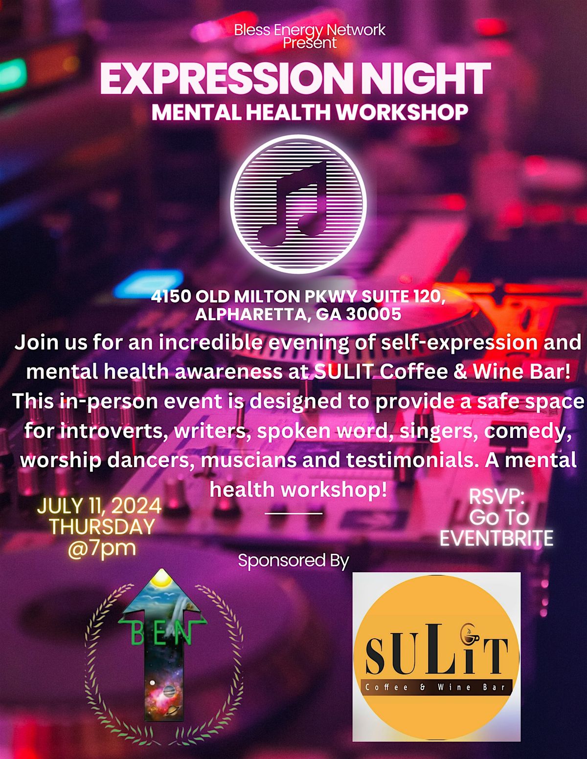 Bless Energy Network Expression Night Mental Health Workshop