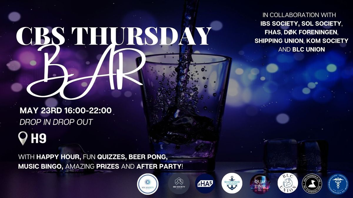 CBS Thursday Bar at H9 with Quizzes, Activities and After Party \/\/ Drop In Drop Out