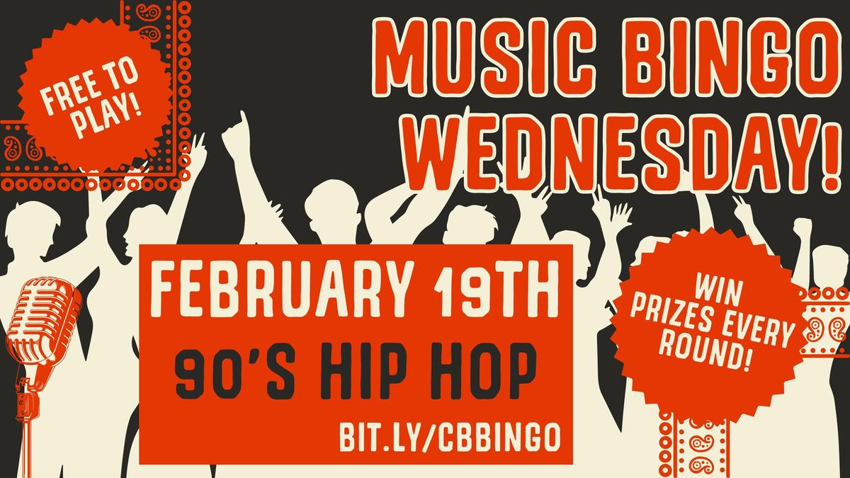 90's Hip Hop \ud83c\udfa4 Wednesday Music Bingo at City Barrel Brewery