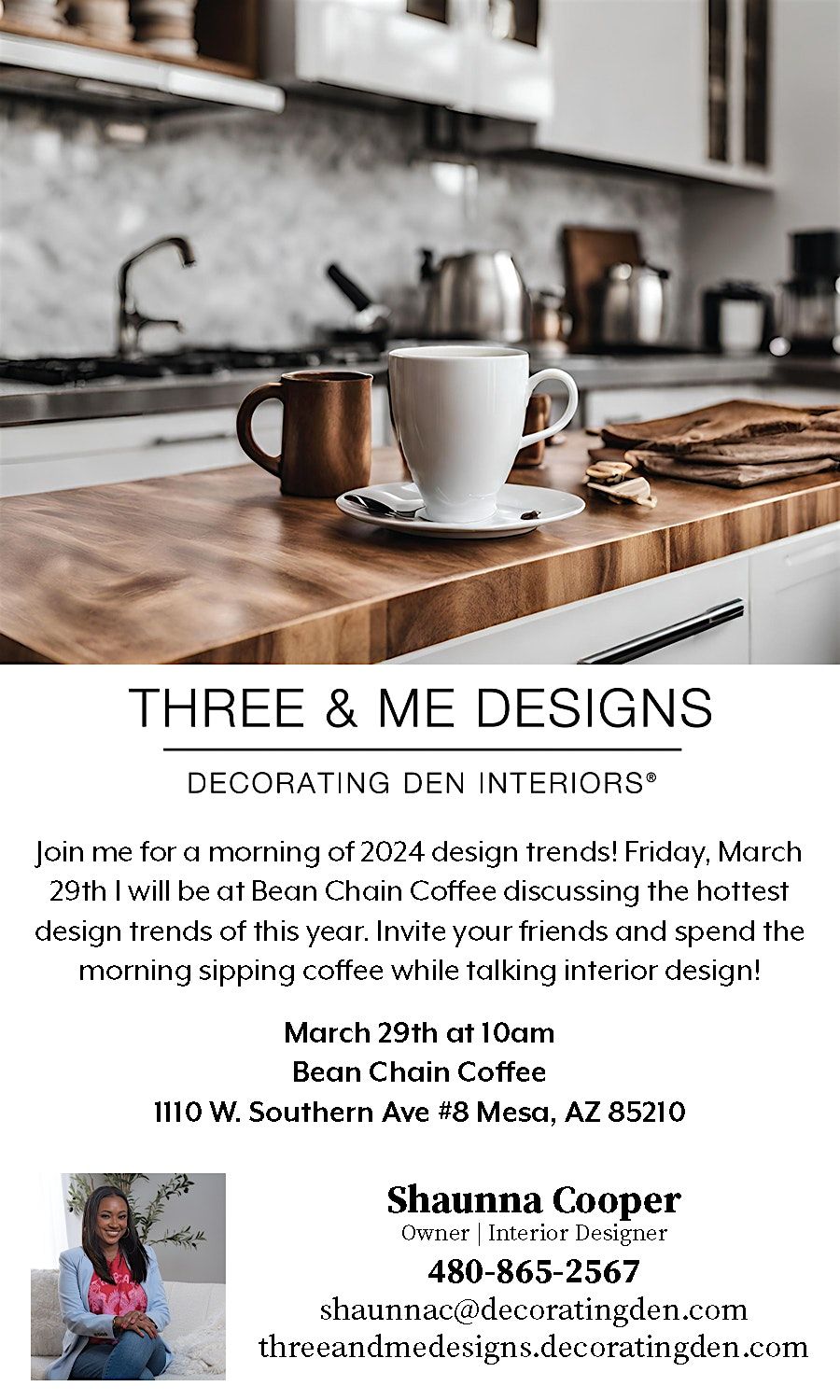 Three & Me Designs - Decorating Den Interiors