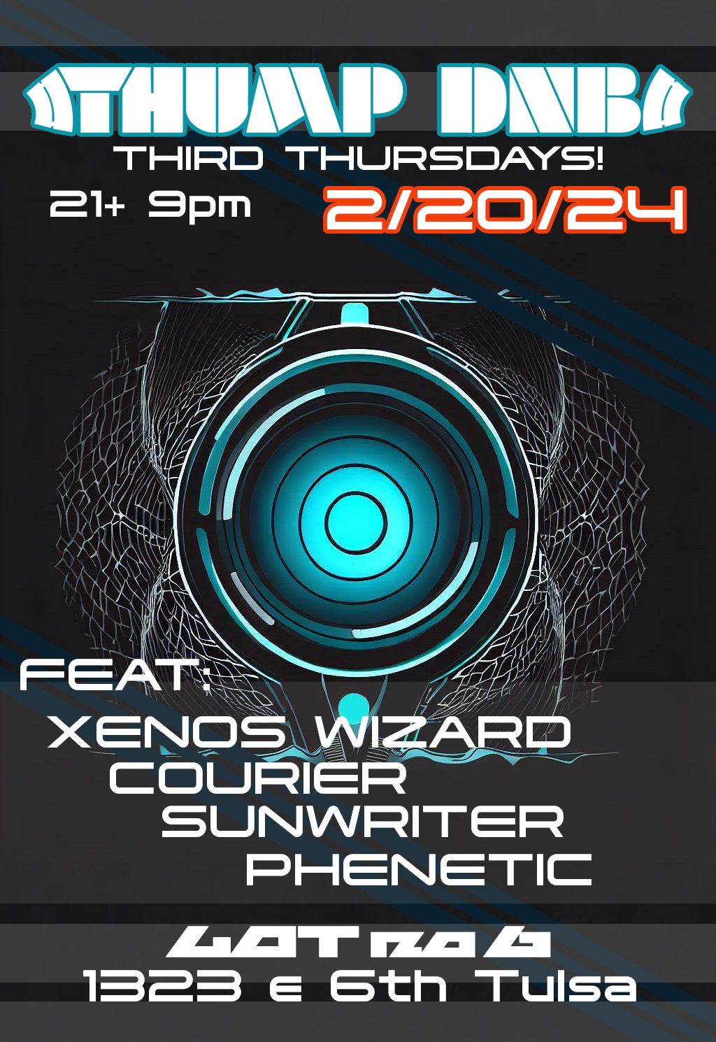 THUMP DNB pres: Third Thursdays! Feat: XENOS WIZARD | COURIER | SUNWRITER | PHENETIC