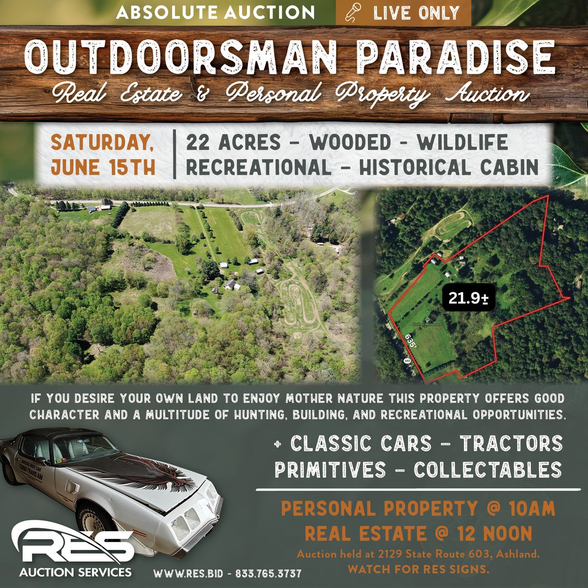 Absolute Outdoorsman Paradise Real Estate & Personal Property Auction