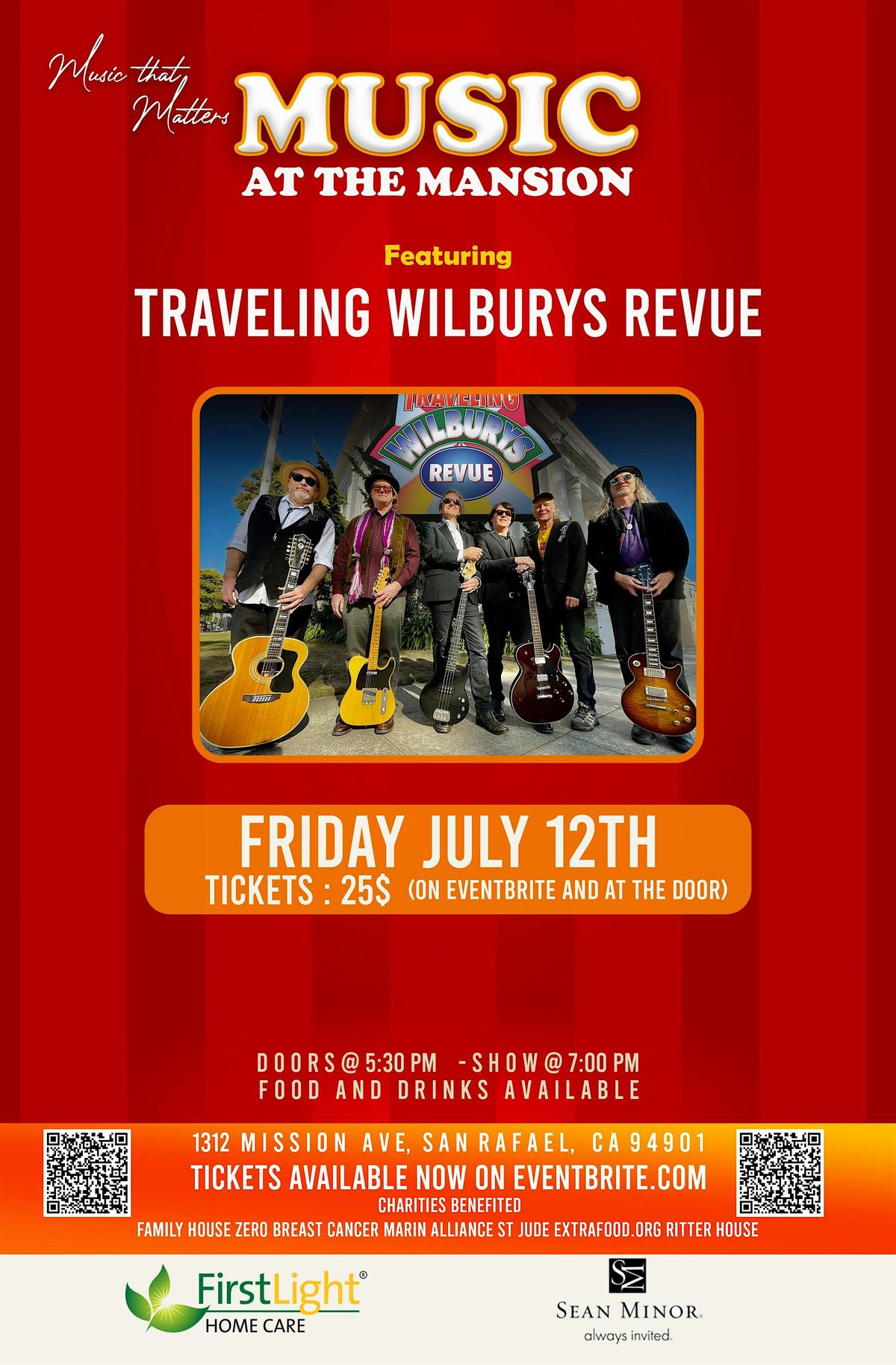 Music at the Mansion presents The Traveling Wilbury Review July 12th
