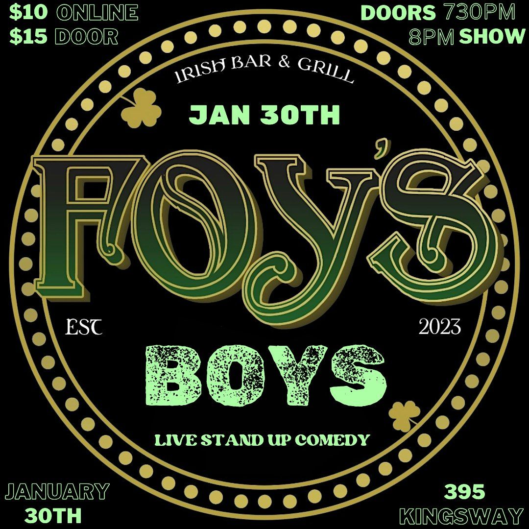 Comedy Ring Presents FOYS BOYS 8pm Live Stand-up show