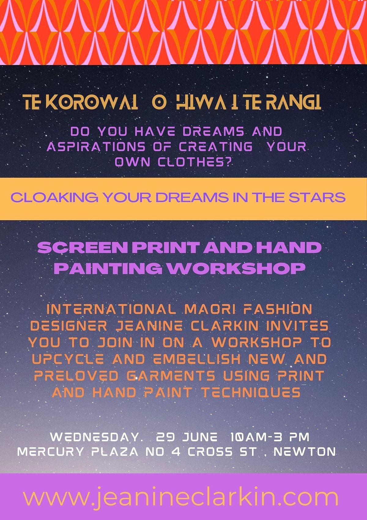 Te Korowai  O Hiwa i te rangi workshop with Jeanine Clarkin