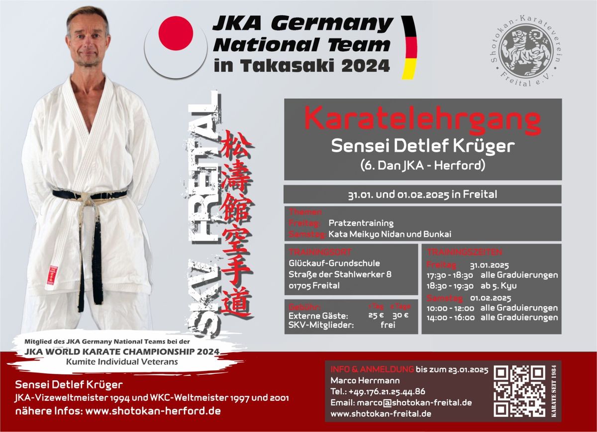 Karatelehrgang mit Sensei Detlef Kr\u00fcger in Freital 