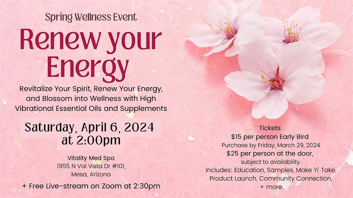 Renew your Energy - Spring Wellness Event