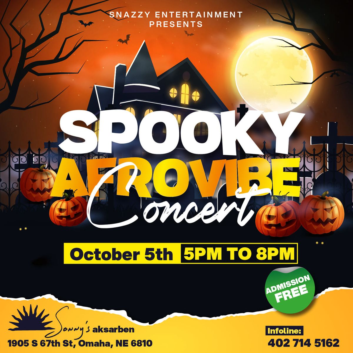 Spooky Afrovibe Concert at Sonny's Aksarben