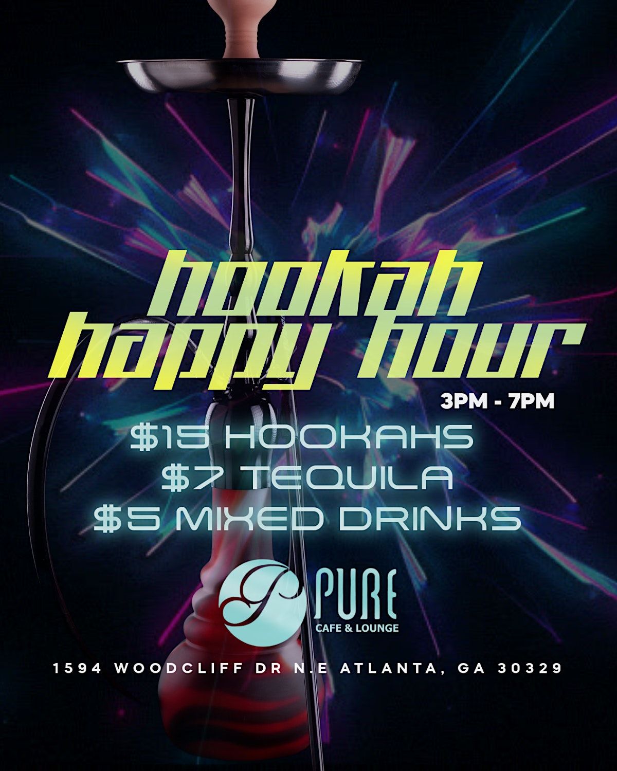 Hookah Happy Hour at Pure Cafe & Lounge