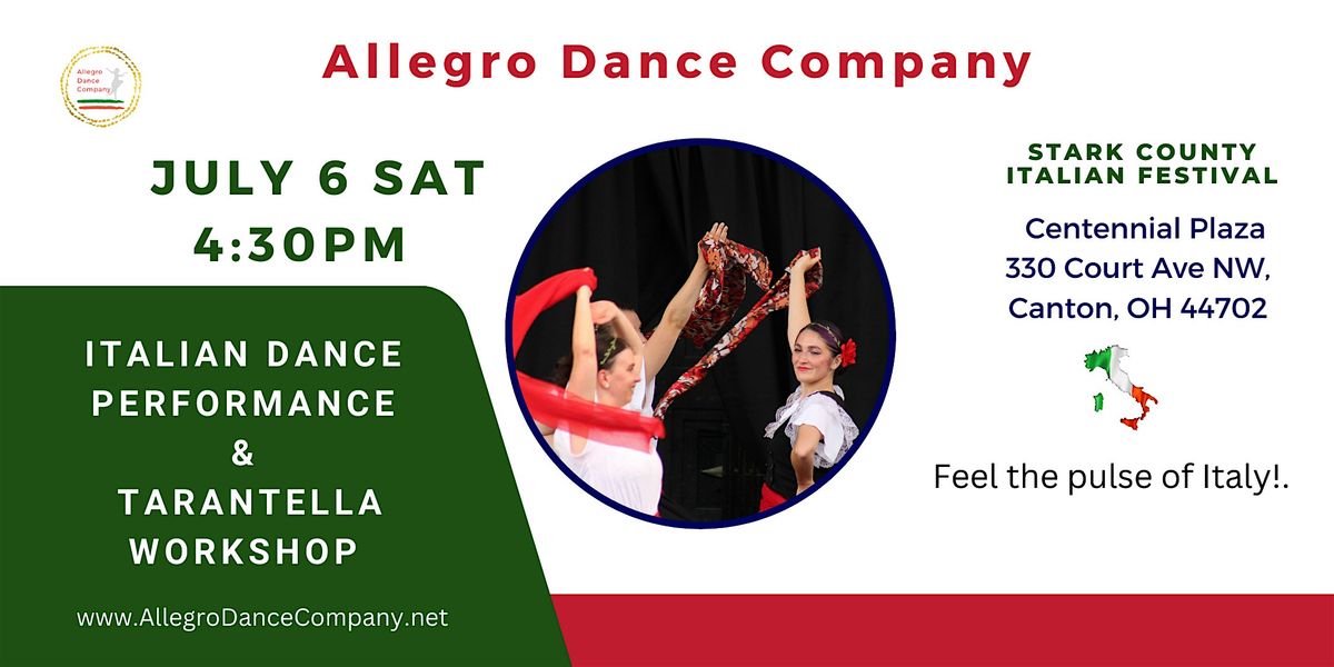 Allegro Dance Company Performance & Tarantella Workshop in Canton Ohio