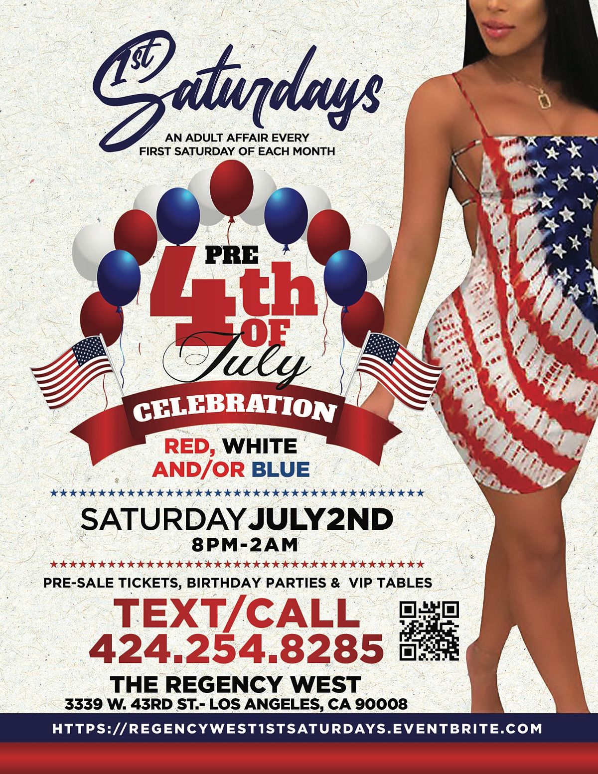 1ST Saturday's RED, WHITE and\/or BLUE AFFAIR  @ Regency West