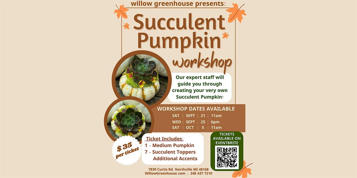 Succulent Pumpkin Workshop