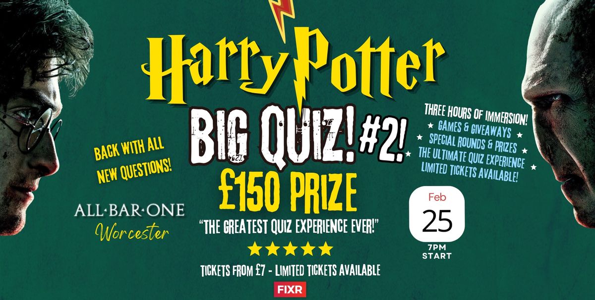 Harry Potter BIG Quiz Returns! \u00a3150 CASH Prize! - AllBarOne Worcester